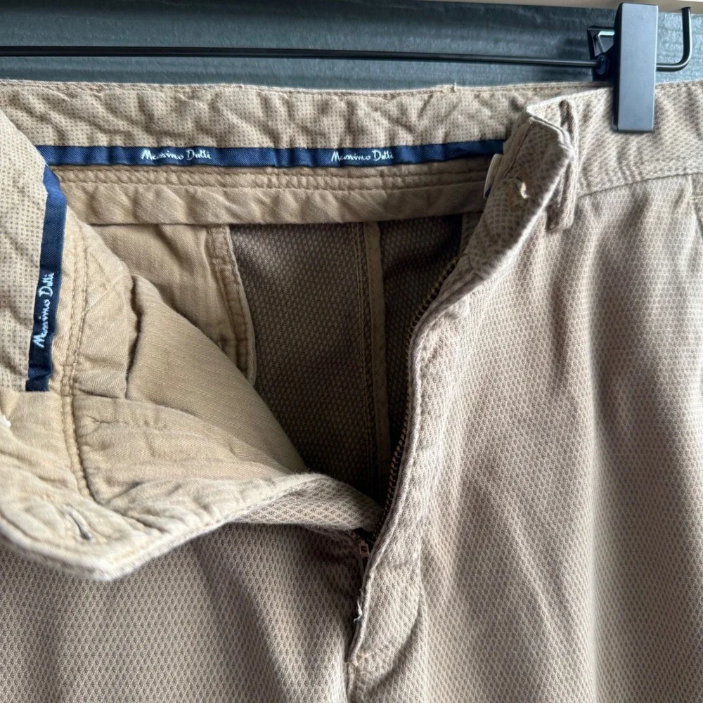 Massimo Dutti Casual Fit Textured Cotton Blend Chino Pants Tan 32x30 - Picture 6 of 15